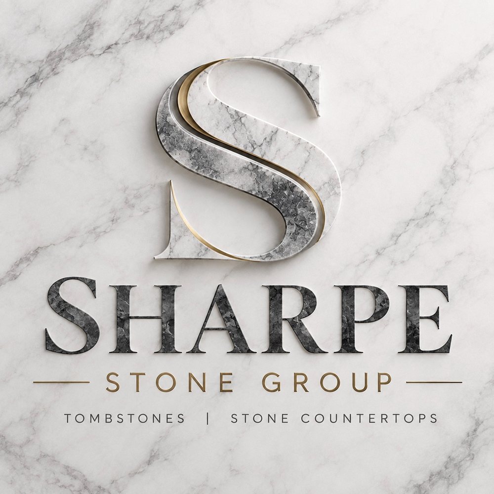 Sharpe Stone Group logo carved in marble